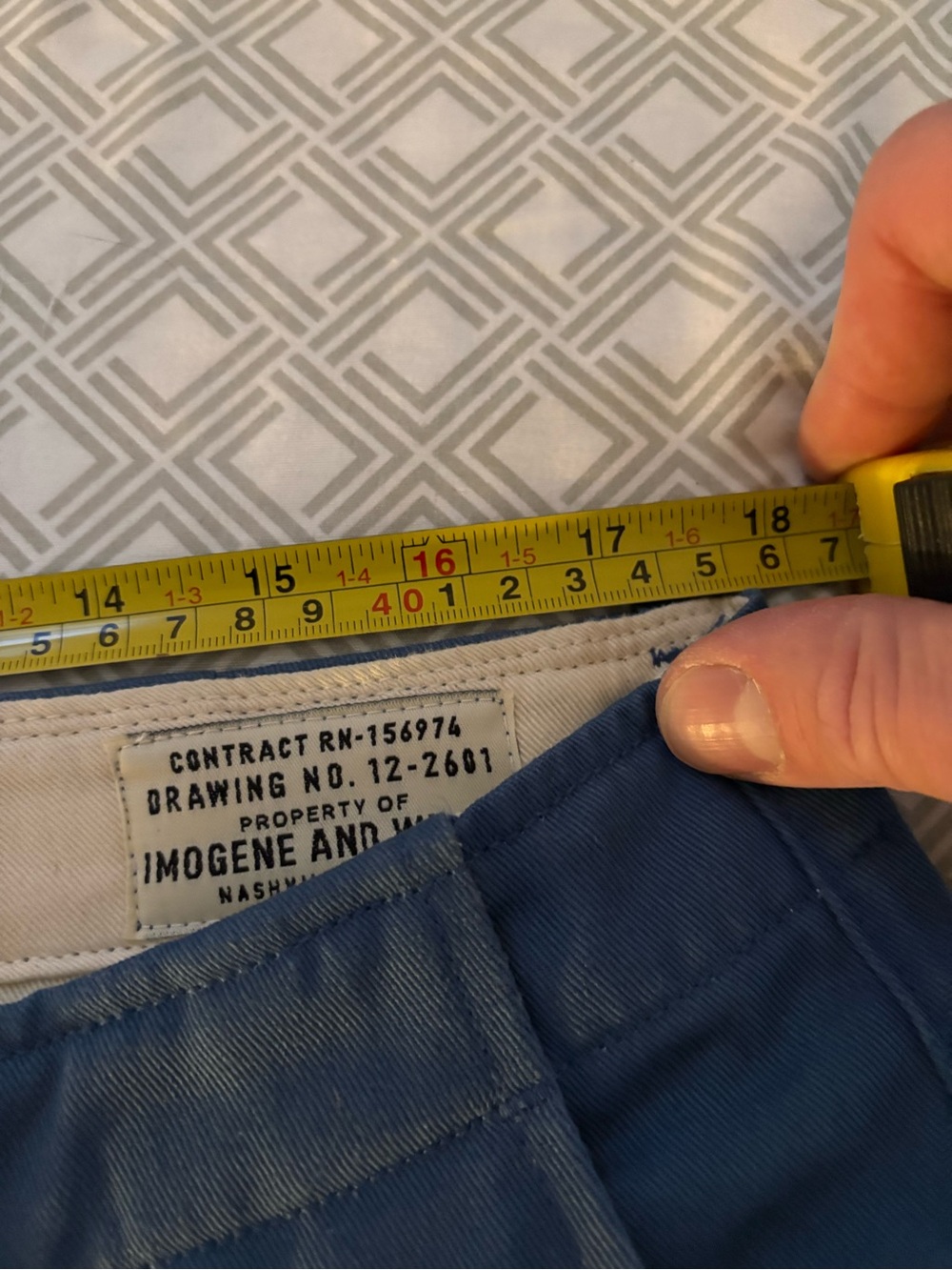 Imogine+Willie Men’s Oceanside Relaxed Fit Blue Chinos Size 34 EUC - Picture 7 of 11